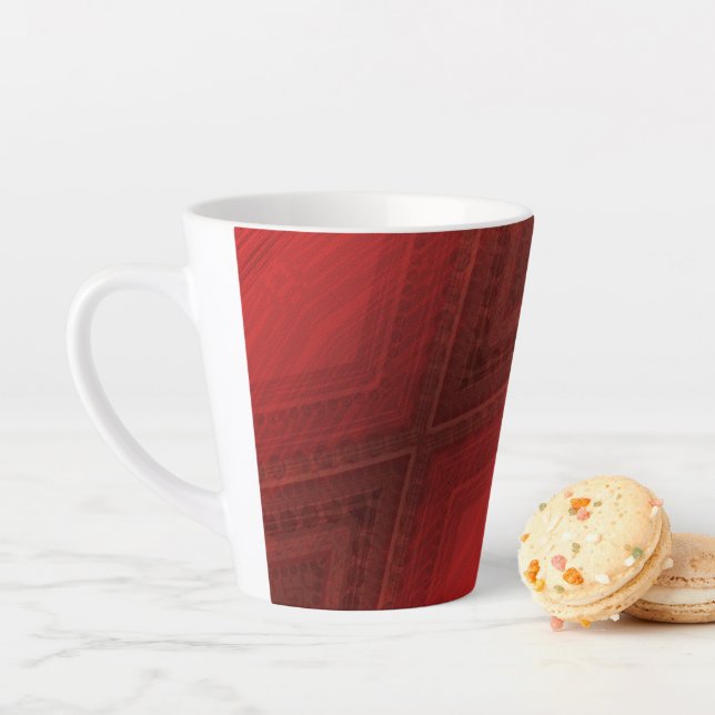 Tasse Latte Acceptation | Motif de Boho Eclectique Rouge (En situation)