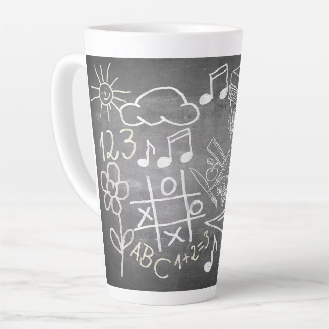Tasse Latte Accessoires pour inscription dans le style tableau (Angle gauche)