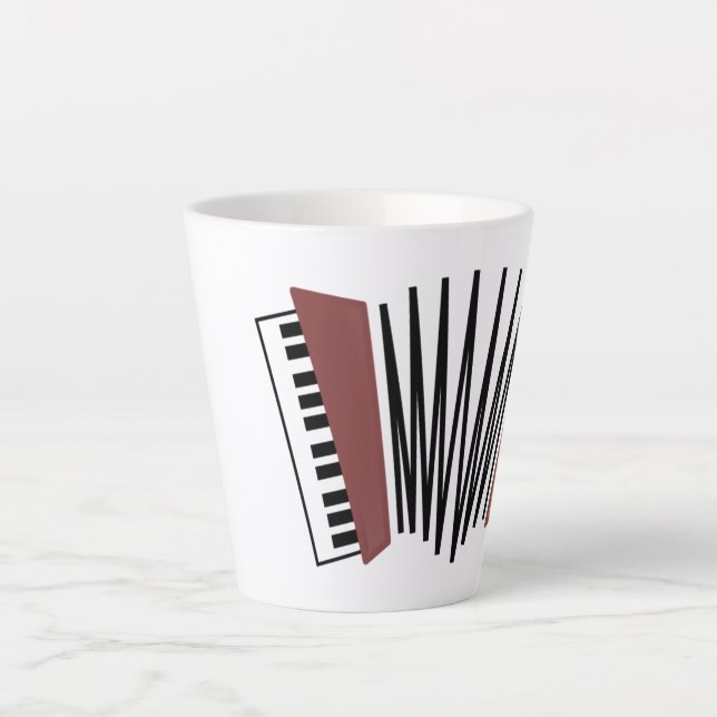 Tasse Latte Accordéon, rouge (Devant)