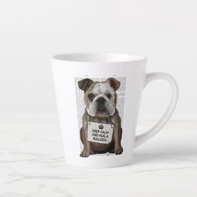 Tasse Latte Accrochez un Bulldog (Droite)