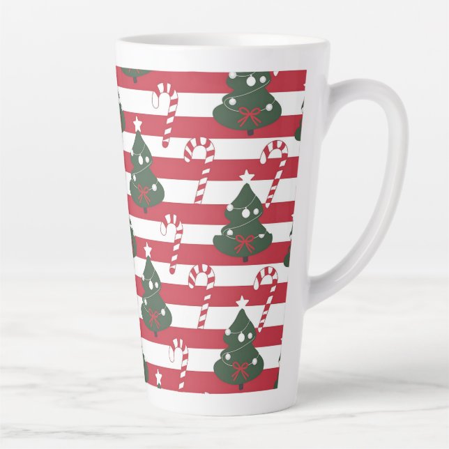 Tasse Latte AD 003 - motif graphique numérique de Noël (Droite)