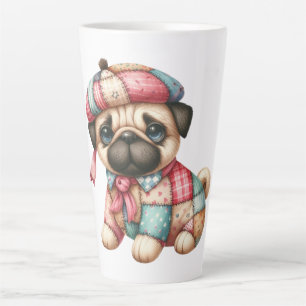 Tasse Latte Adorable Chien de Patchwork #10