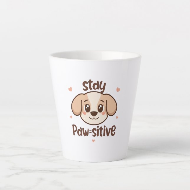 Tasse Latte Adorable Dog Lover Optimist Quote (Devant)