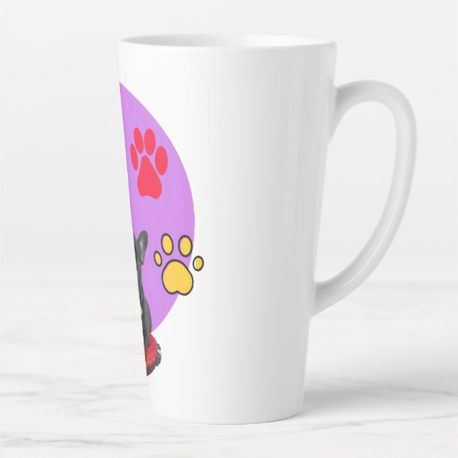 Tasse Latte Adorable frienchie puppy with hearts  (Droite)