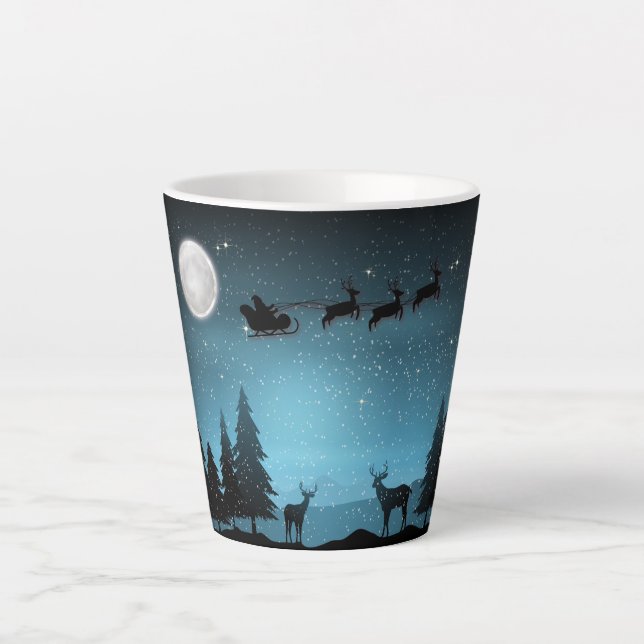 Tasse Latte Adorable Rindeer La Nuit (Devant)
