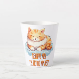 Tasse Latte Adorable Tabby Orange Chat - Je tente mon meilleur