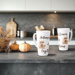 Tasse Latte Adorable Vache des Highlands de l'automne