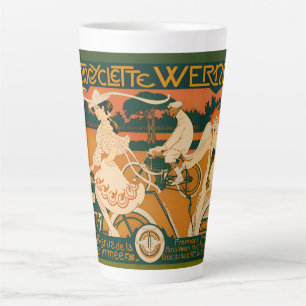 Tasse Latte Affiche de course de moto Art Nouveau vintage