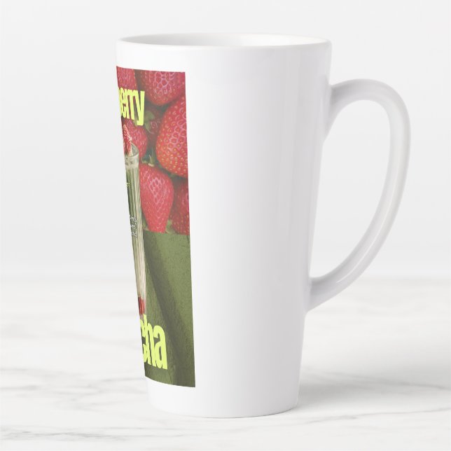 Tasse Latte Affiche de Latte Matcha Fraise – Boisson tendance  (Droite)