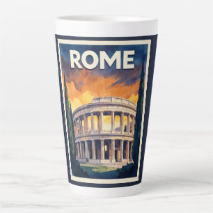 Tasse Latte Affiche de voyage rétro Rome
