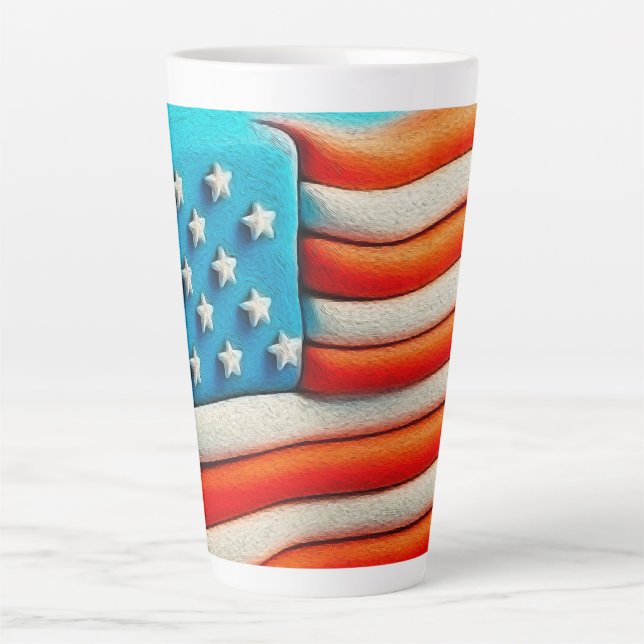 Tasse Latte Afficher vos bandes (Devant)