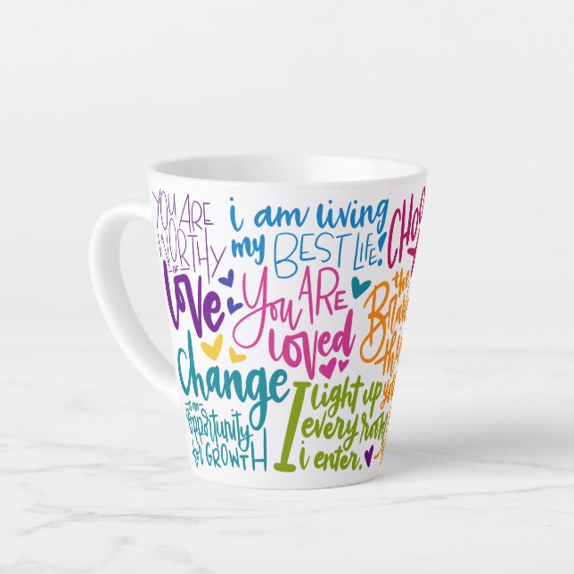 Tasse Latte Affirmation quotidienne (Angle gauche)