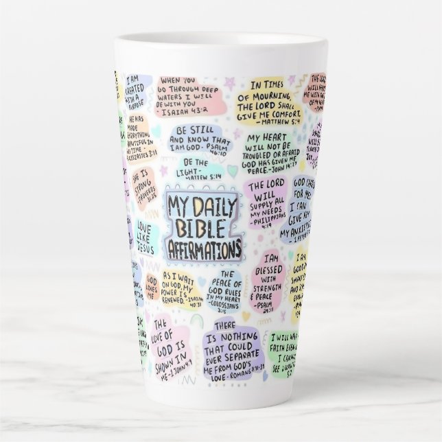 Tasse Latte Affirmations Divines (Devant)