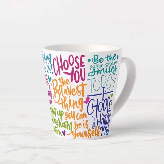 Tasse Latte Affirmations quotidiennes (Angle droit)