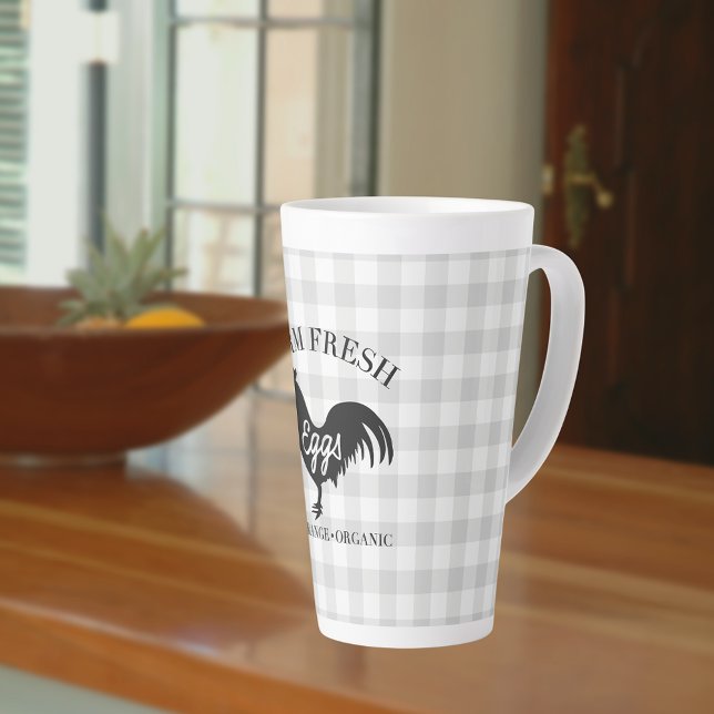 Tasse Latte Agritourisme Poulet frais Pays En vichy (Créateur téléchargé)