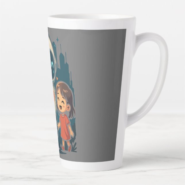 Tasse Latte AI & Robot Characters – Futuristic Design Collecti (Droite)