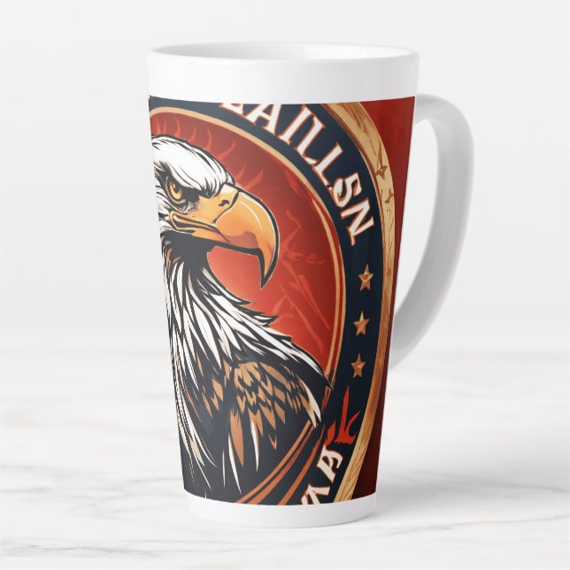 Tasse Latte Aigle Américain (Angle droit)