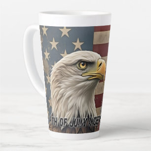 Tasse Latte Aigle et drapeau majestueux - Esprit de liberté