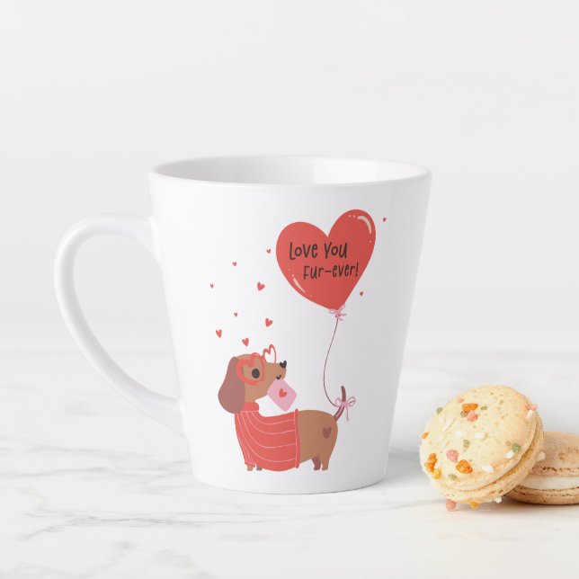 Tasse Latte Aimez-vous Fourrure-toujours mignon Chien Dachshun (En situation)