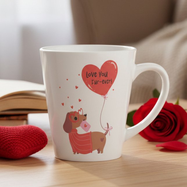 Tasse Latte Aimez-vous Fourrure-toujours mignon Chien Dachshun (Créateur téléchargé)