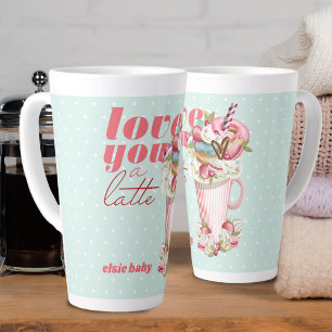 Tasse Latte Aimez-vous un Latte mignon Retro Sweet Traitements