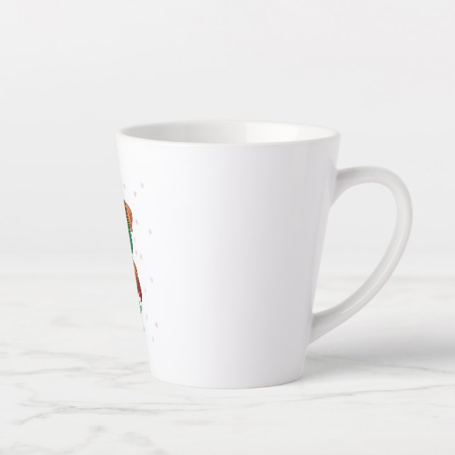 Tasse Latte Airedale Terrier dans le casquette de Noël (Droite)