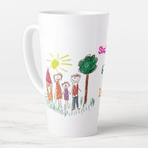 Tasse Latte Ajouter l'oeuvre de votre enfant à cette oeuvre