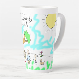Tasse Latte Ajouter l'oeuvre de votre enfant à cette oeuvre