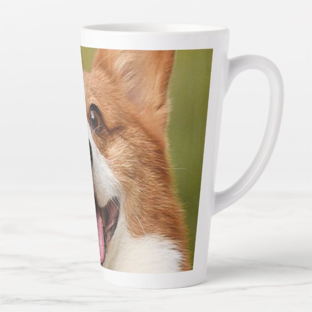 Tasse Latte Ajouter photo de chien personnalisé Customisé (Droite)