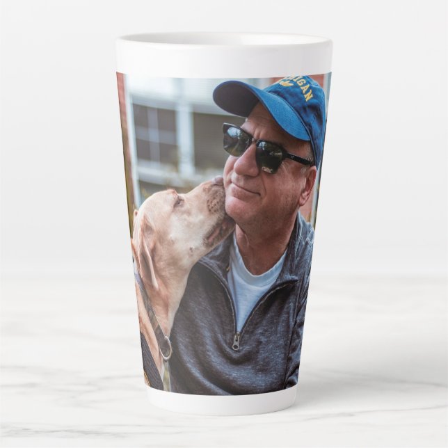 Tasse Latte Ajouter votre propre photo personnalisée (Devant)