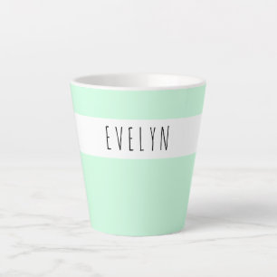Tasse Latte Ajoutez votre nom Police de caractères mince Typog