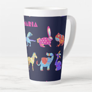Tasse Latte Alebrije personnalisée Animaux mexicains Art popul