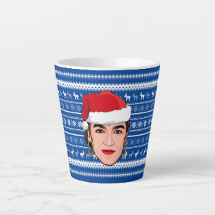 Tasse Latte Alexandria Ocasio-Cortez (AOC) Noël