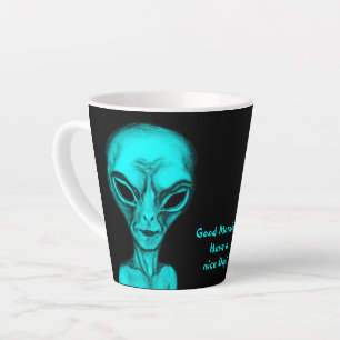 Tasse Latte Alien, Bonjour