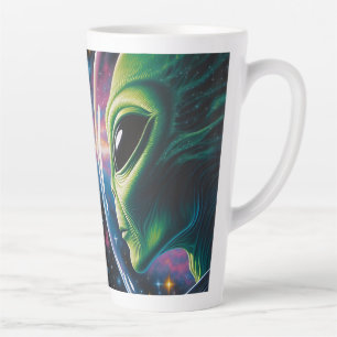 Tasse Latte Alien et astronaute dans l'espace