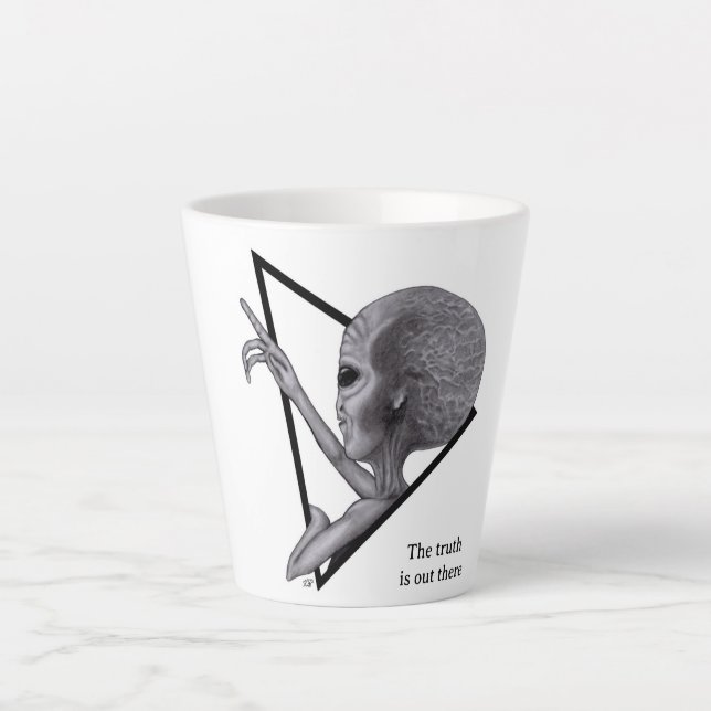Tasse Latte Alien gris, la vérité est là (Devant)
