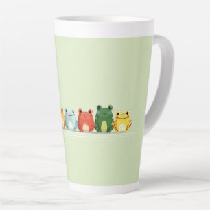 Tasse Latte Alignement de Grenouilles Mignonnes – Art d'Animau