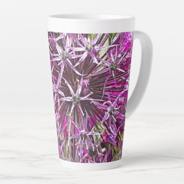 Tasse Latte Allium & Fleurs d'été (Angle droit)