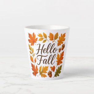 Tasse Latte Allo Feuilles et glaces automnales