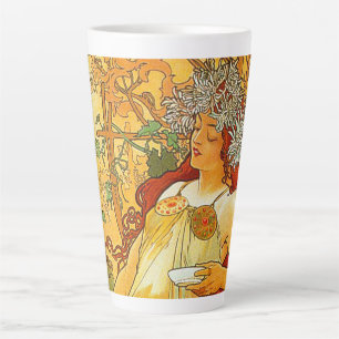 Tasse Latte Alphonse Mucha Art Nouveau Automne