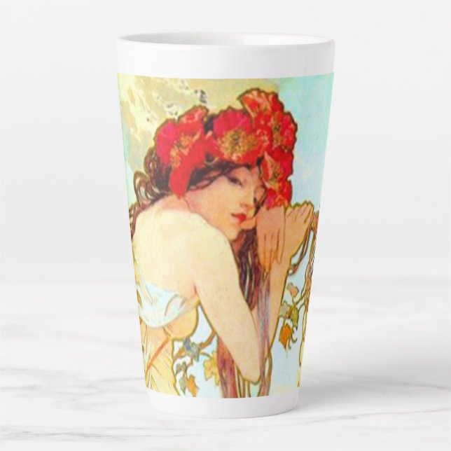 Tasse Latte Alphonse Mucha Art Nouveau Été (Devant)