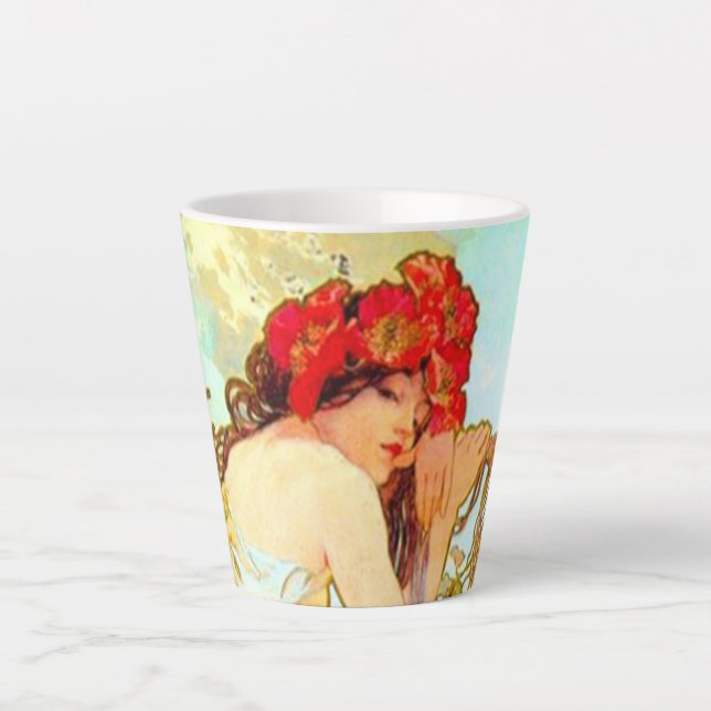 Tasse Latte Alphonse Mucha Art Nouveau Été (Devant)