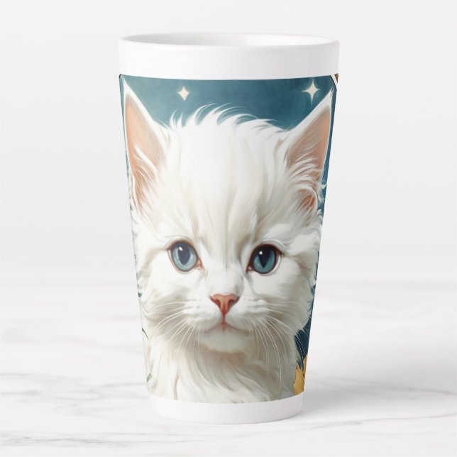 Tasse Latte Alphonse Mucha Art Nouveau Kitten (Devant)