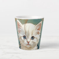 Alphonse Mucha Style Chat blanc