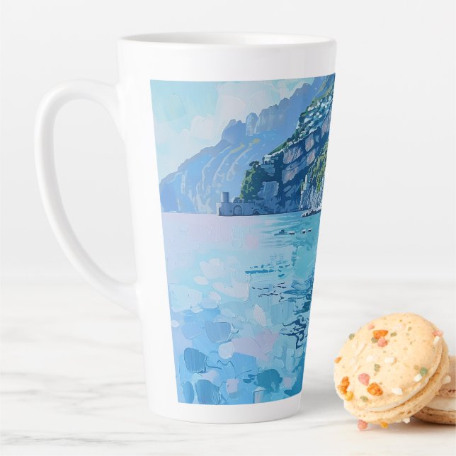 Tasse Latte Amalfi Blues (En situation)
