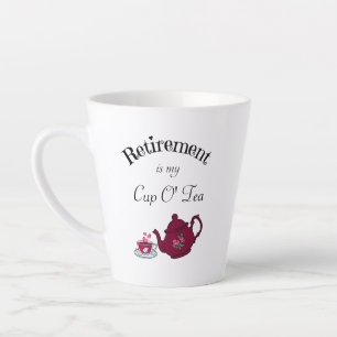 Tasse Latte Amateurs de thé retraite avec théière rouge foncé