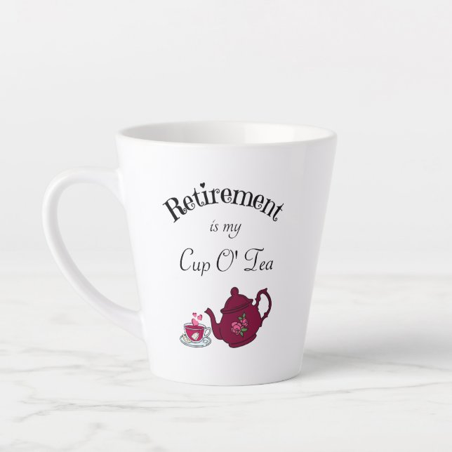 Tasse Latte Amateurs de thé retraite avec théière rouge foncé (Gauche)