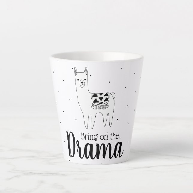 Tasse Latte Amène tendance sur le Drama Llama (Devant)