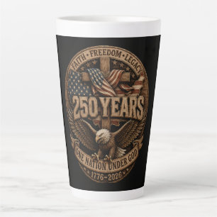 Tasse Latte Américain 1776 2026 250e 4 juillet Jour de l'Indép