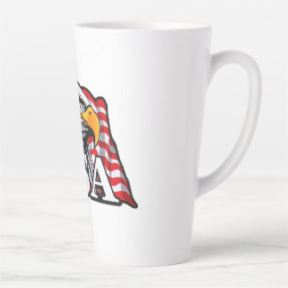 Tasse Latte American Bald Eagle with USA Drapeau - Patriotique